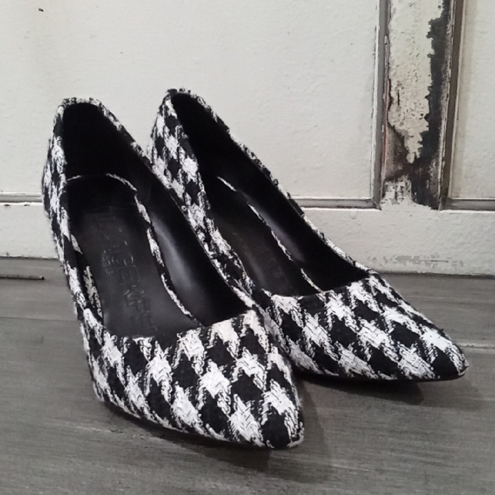 Black & White Buffalo Check Heels